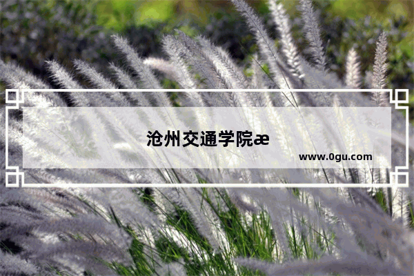 沧州交通学院校训
