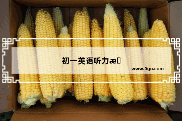 初一英语听力有什么用处和技巧