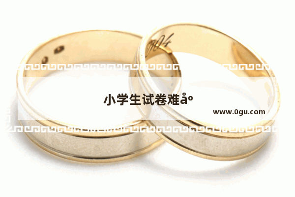 小学生试卷难度排名