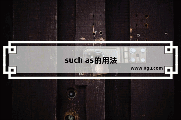 such as的用法