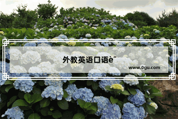 外教英语口语课教学计划怎么写