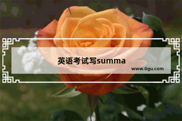 英语考试写summary怎么办