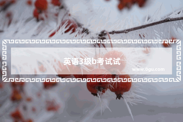 英语3级b考试试卷是全国统一吗