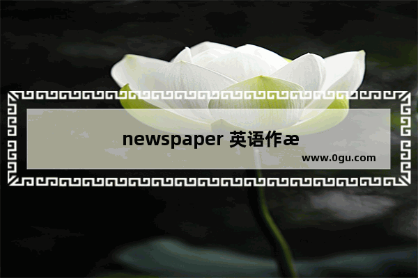 newspaper 英语作文