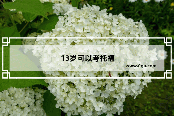 13岁可以考托福吗