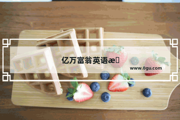 亿万富翁英语怎么说怎么写
