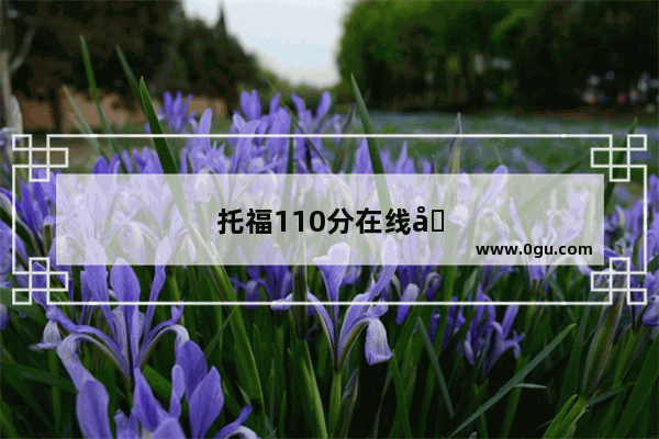 托福110分在线培训