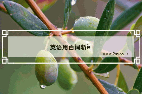 英语用百词斩语文用什么