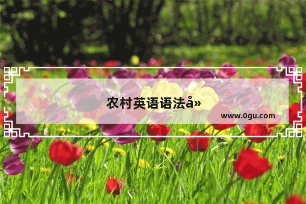 农村英语语法建议