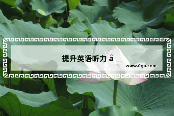 提升英语听力 就选商志英语听力练习