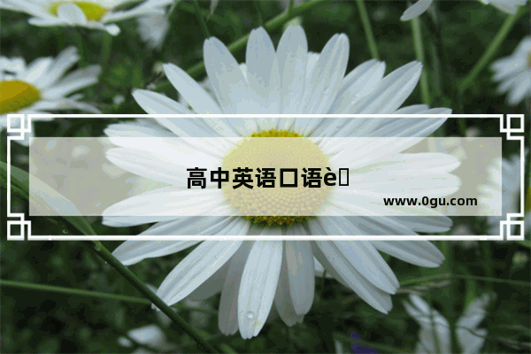 高中英语口语考试 突破自我 迈向成功