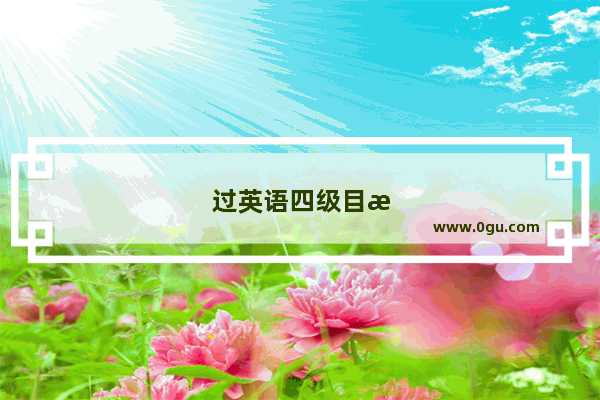 过英语四级目标 为未来奠定坚实基础