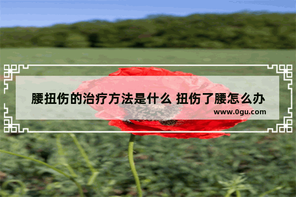 腰扭伤的治疗方法是什么 扭伤了腰怎么办