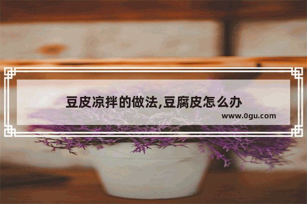 豆皮凉拌的做法,豆腐皮怎么办