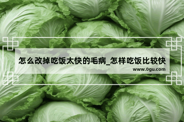 怎么改掉吃饭太快的毛病_怎样吃饭比较快