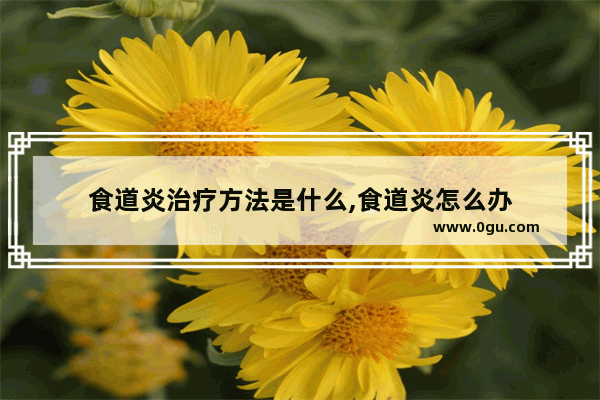 食道炎治疗方法是什么,食道炎怎么办