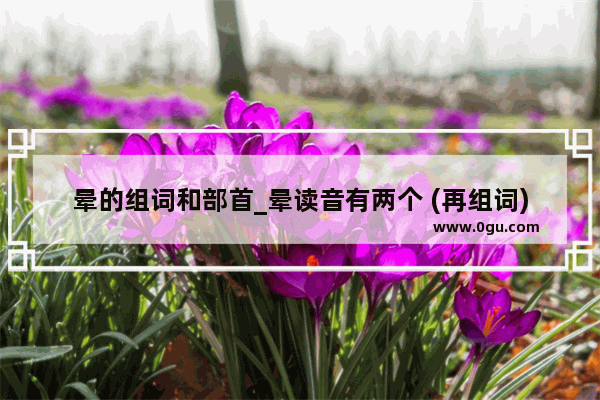 晕的组词和部首_晕读音有两个 (再组词)