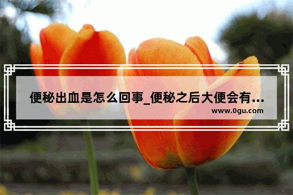便秘出血是怎么回事_便秘之后大便会有点出血是怎么回事呢