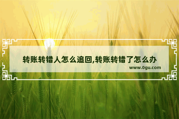 转账转错人怎么追回,转账转错了怎么办