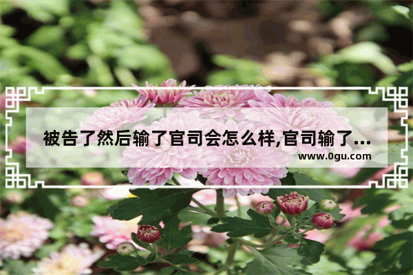 被告了然后输了官司会怎么样,官司输了怎么办