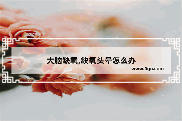 大脑缺氧,缺氧头晕怎么办