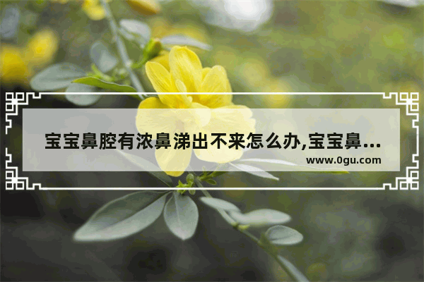 宝宝鼻腔有浓鼻涕出不来怎么办,宝宝鼻子堵怎么办