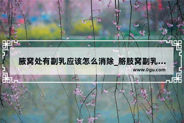 腋窝处有副乳应该怎么消除_胳肢窝副乳怎么去除