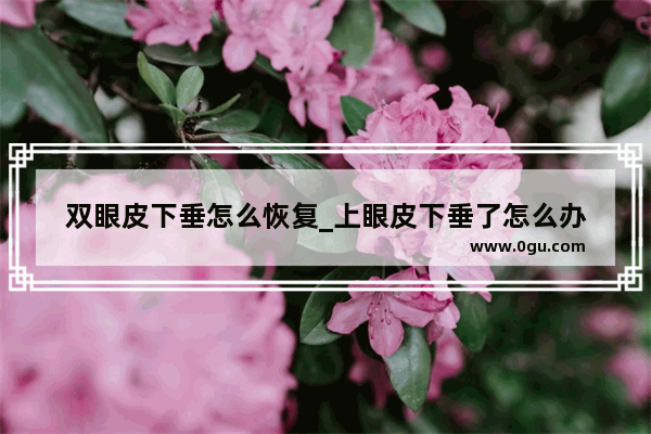 双眼皮下垂怎么恢复_上眼皮下垂了怎么办