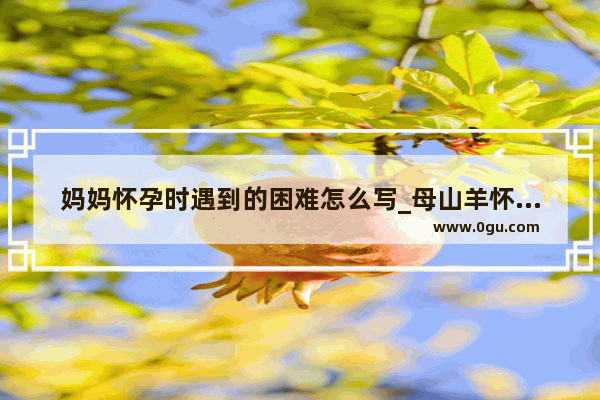 妈妈怀孕时遇到的困难怎么写_母山羊怀孕三个月了战力费劲不敢走路走几步就站哪不动了我的心碰就倒咋回事