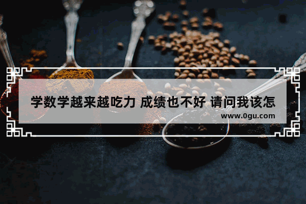 学数学越来越吃力 成绩也不好 请问我该怎么办 数学太差怎么办