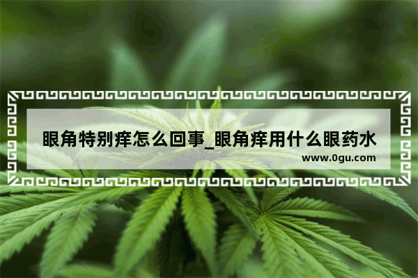 眼角特别痒怎么回事_眼角痒用什么眼药水
