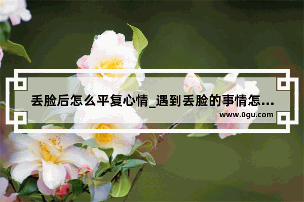 丢脸后怎么平复心情_遇到丢脸的事情怎么办