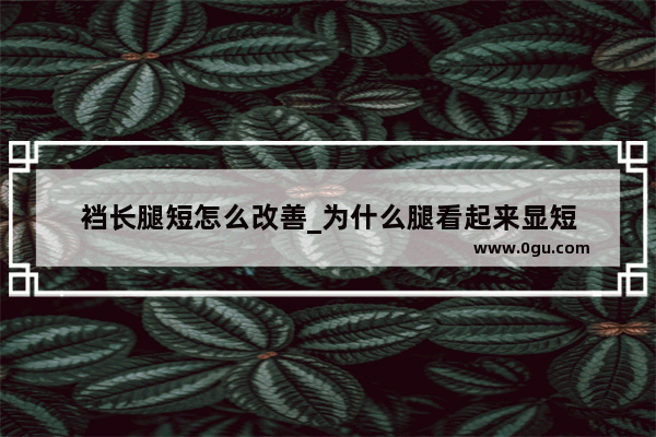 裆长腿短怎么改善_为什么腿看起来显短