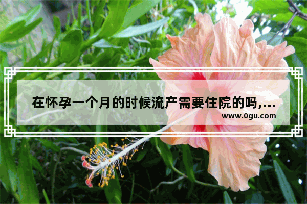 在怀孕一个月的时候流产需要住院的吗,怀孕一个多月怎么办