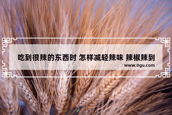 吃到很辣的东西时 怎样减轻辣味 辣椒辣到手怎么办