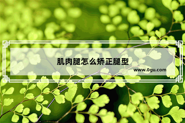 肌肉腿怎么矫正腿型