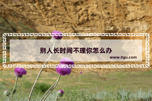 别人长时间不理你怎么办