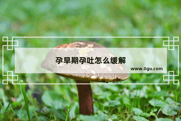 孕早期孕吐怎么缓解