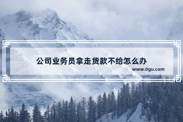 公司业务员拿走货款不给怎么办