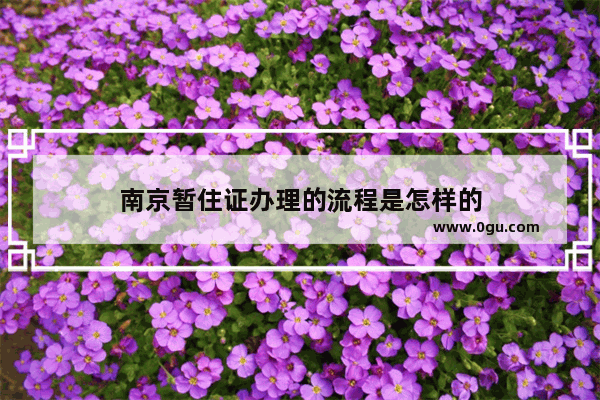 南京暂住证办理的流程是怎样的