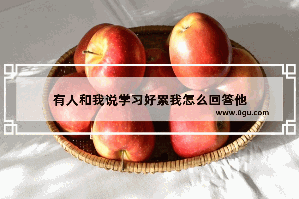 有人和我说学习好累我怎么回答他