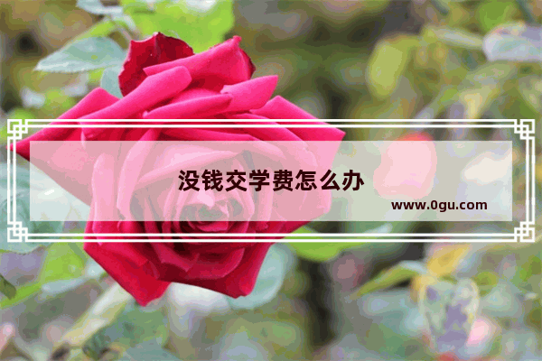 没钱交学费怎么办