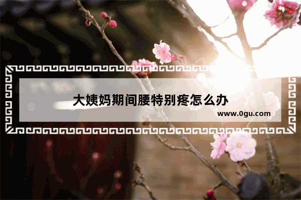 大姨妈期间腰特别疼怎么办
