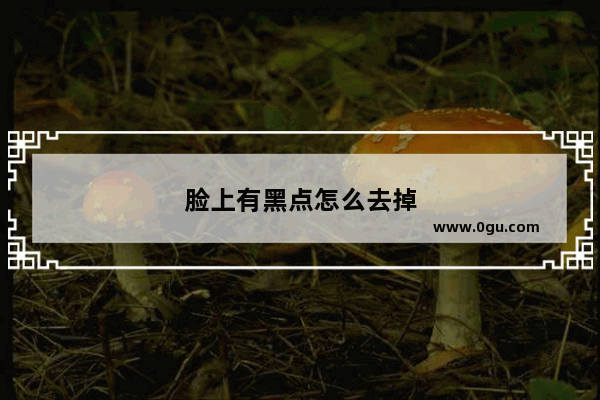 脸上有黑点怎么去掉