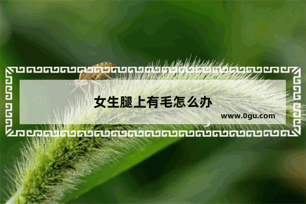 女生腿上有毛怎么办