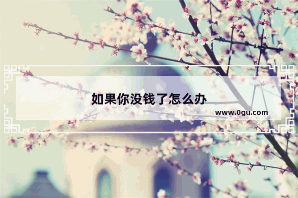 如果你没钱了怎么办