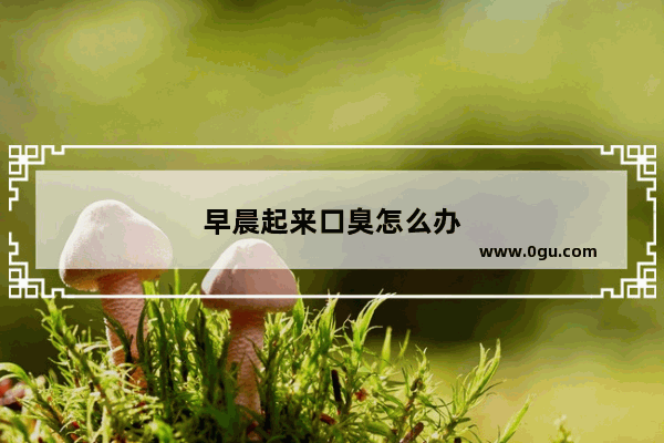 早晨起来口臭怎么办
