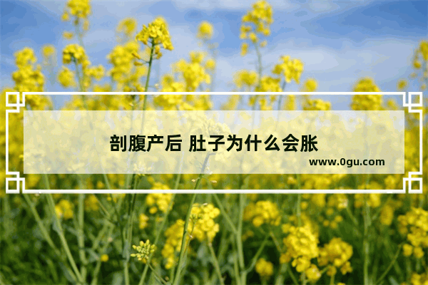 剖腹产后 肚子为什么会胀