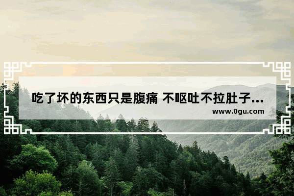 吃了坏的东西只是腹痛 不呕吐不拉肚子是怎么回事