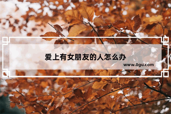 爱上有女朋友的人怎么办
